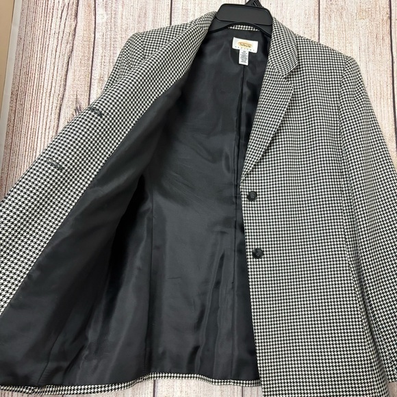 Vintage Talbots Womens Houndstooth Wool Blazer Jacket size 10 Petite - Picture 13 of 13